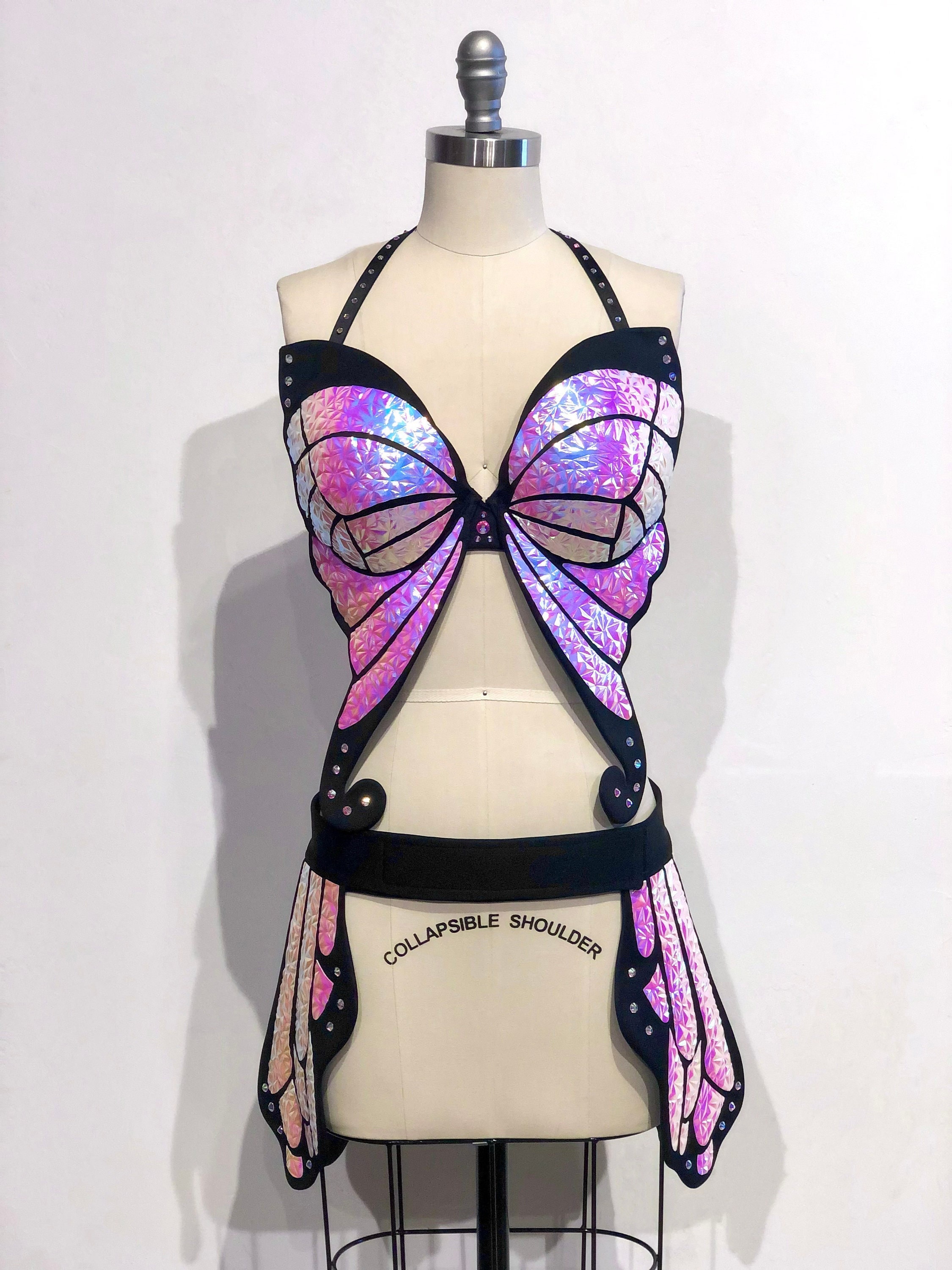 Holographic Butterfly Outfit Rave Outfit EDC Outfit Butterfly Costume  Burlesque Burning Man Costume Pride Carnival -  Canada