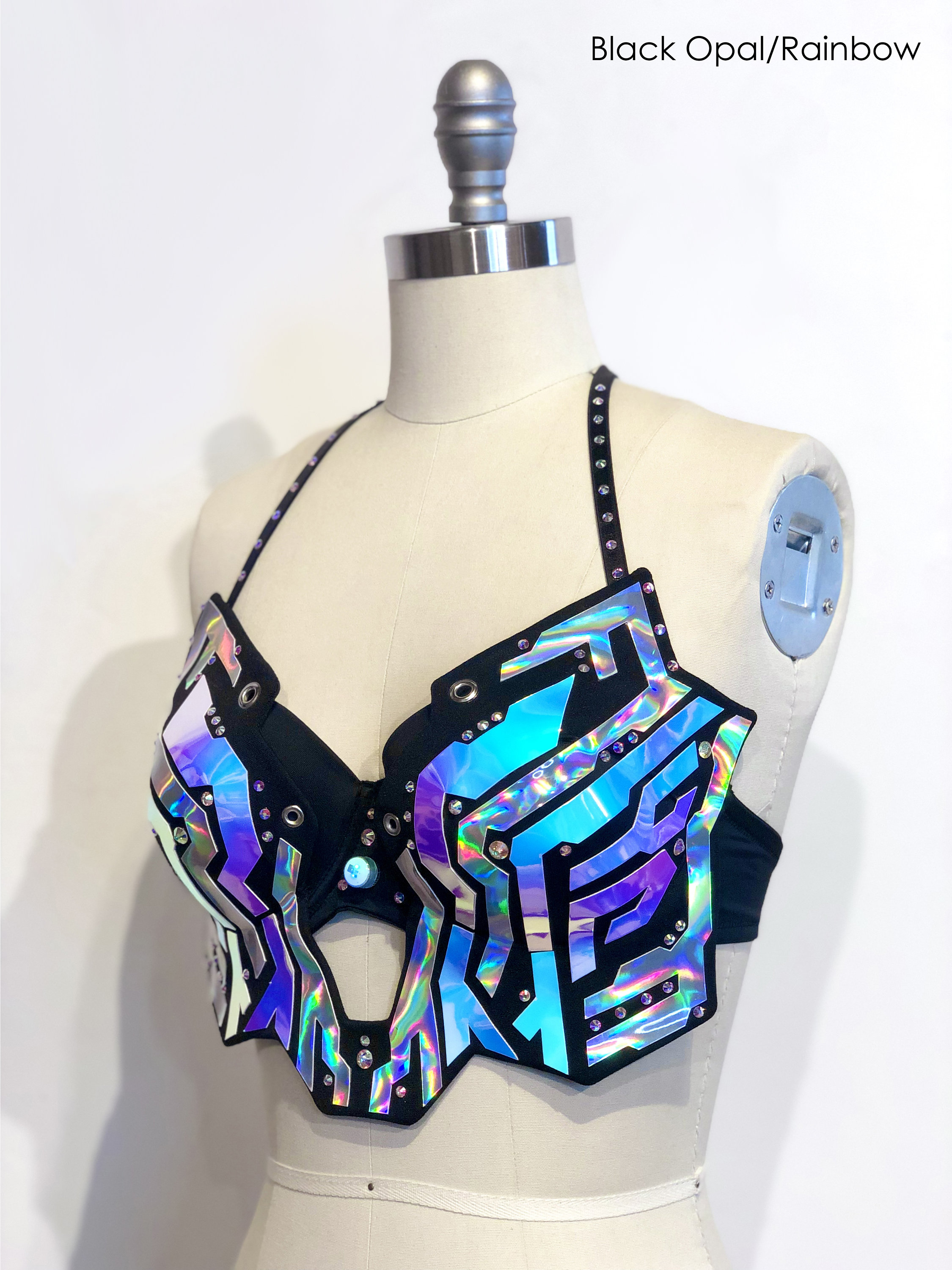 Holographic Butterfly Outfit Full Coverage black Opal Rave Outfit