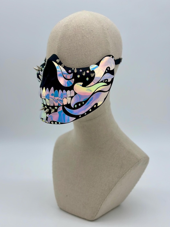 Silver Hologram On Stick Mask Eye Masks Unisex Silver Hologram On Stick Mask Eye Masks Unisex