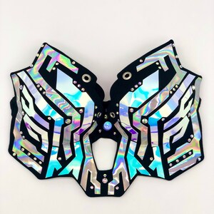 Holographic Electra Costume Opal/Rainbow Rave Outfit Cyberpunk Costume Tron Cyborg Circuitry Futuristic Festival image 4