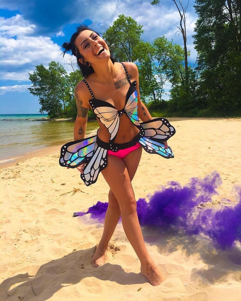 Holographic Butterfly Outfit Rave Outfit EDC Outfit Butterfly Costume  Burlesque Burning Man Costume Pride Carnival -  Sweden