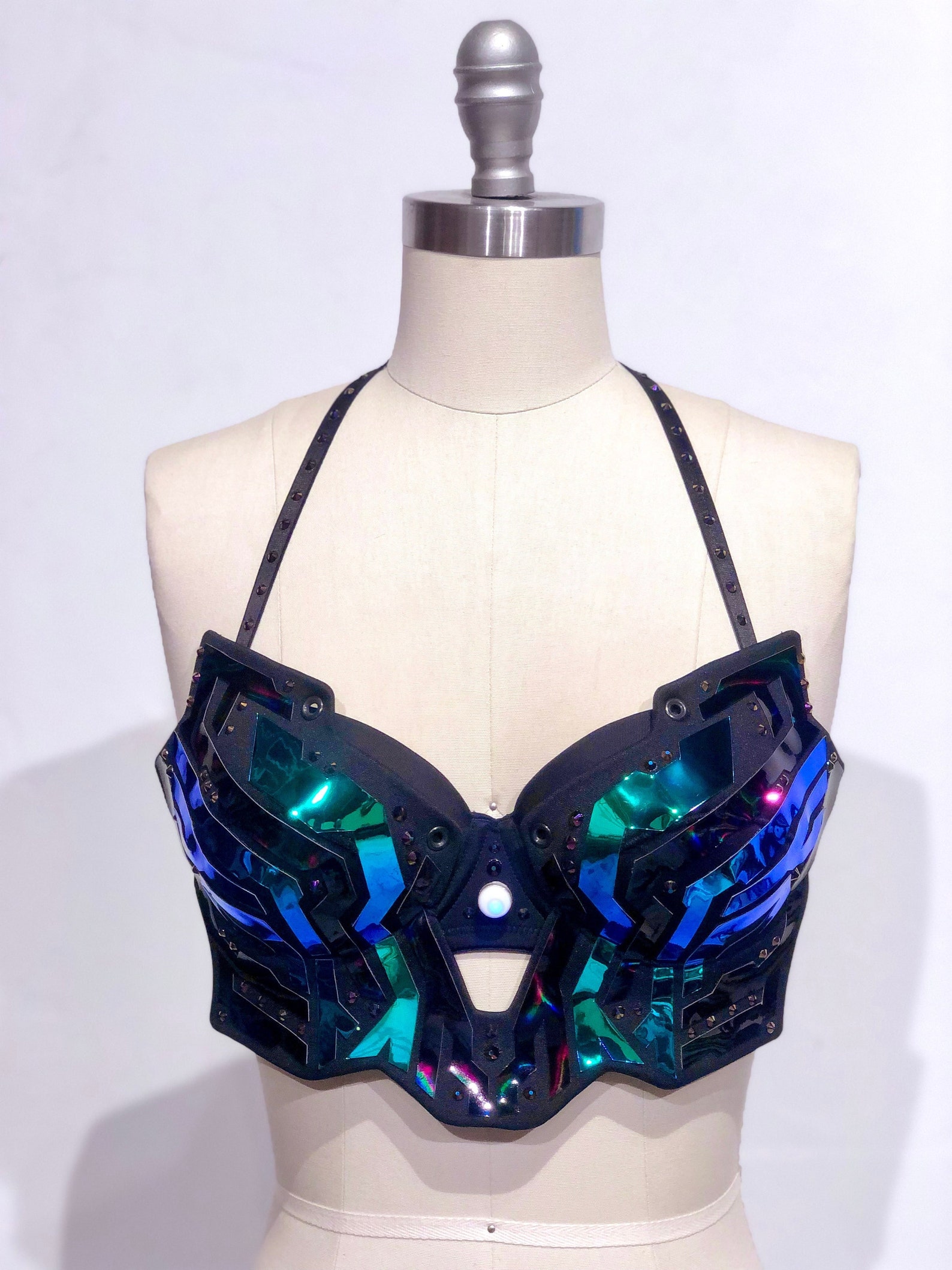 Geometric Holographic Sports Bra