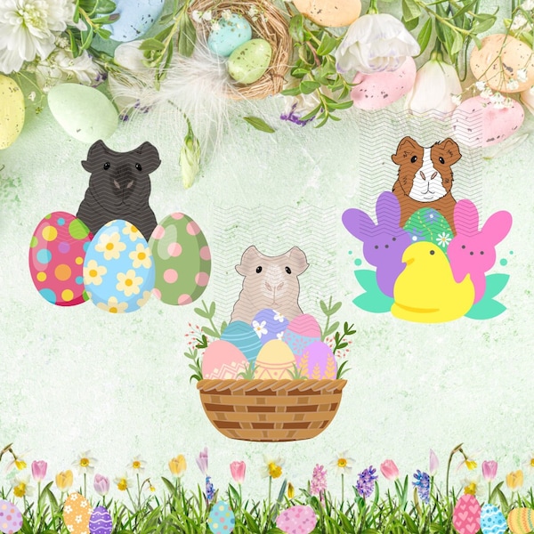 Guinea Pig Easter Stickers | Skinny Pig Easter Stickers | Easter Basket | Happy Easter | Easter Basket Stuffers | Peeps | Easter Egg Sticker