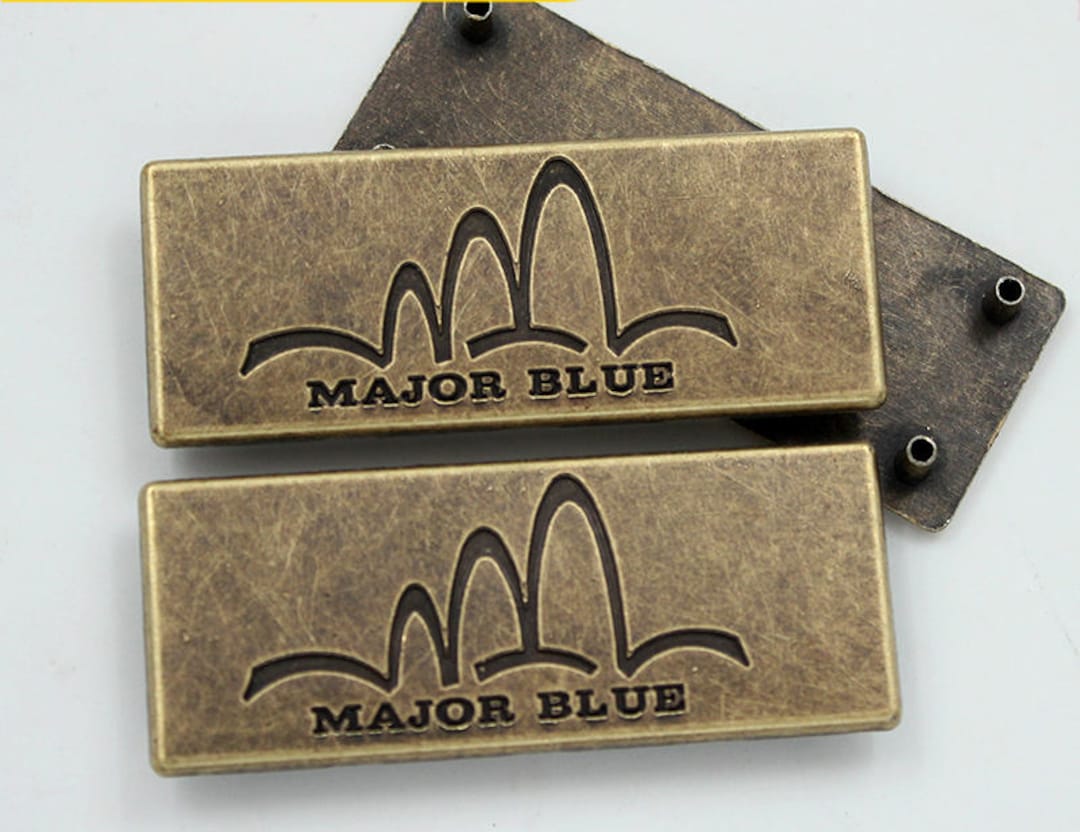 Antique Bronze Tag Custom Personalized Metal Logo Label Nameplates Bag