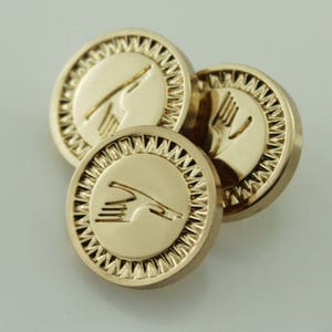 Gold Snap Buttons Personalized Sign Bronze Metal Custom Vintage Label – Made to Order