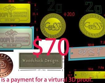 Advance Payment for a Virtual 3D Proof( Digital Proof)-metalthingsart@gmail.com