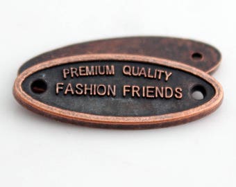 Metal Logo Tag Door Brand Personalized Custom Furniture Label Red Bronze – Made to Order