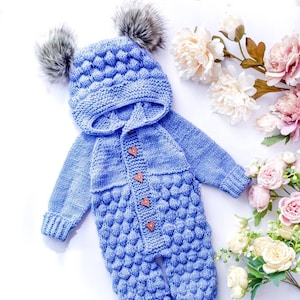 NEW PATTERN / Knitted Baby Bubble Stitch Jumpsuit / O-6 Months - Etsy