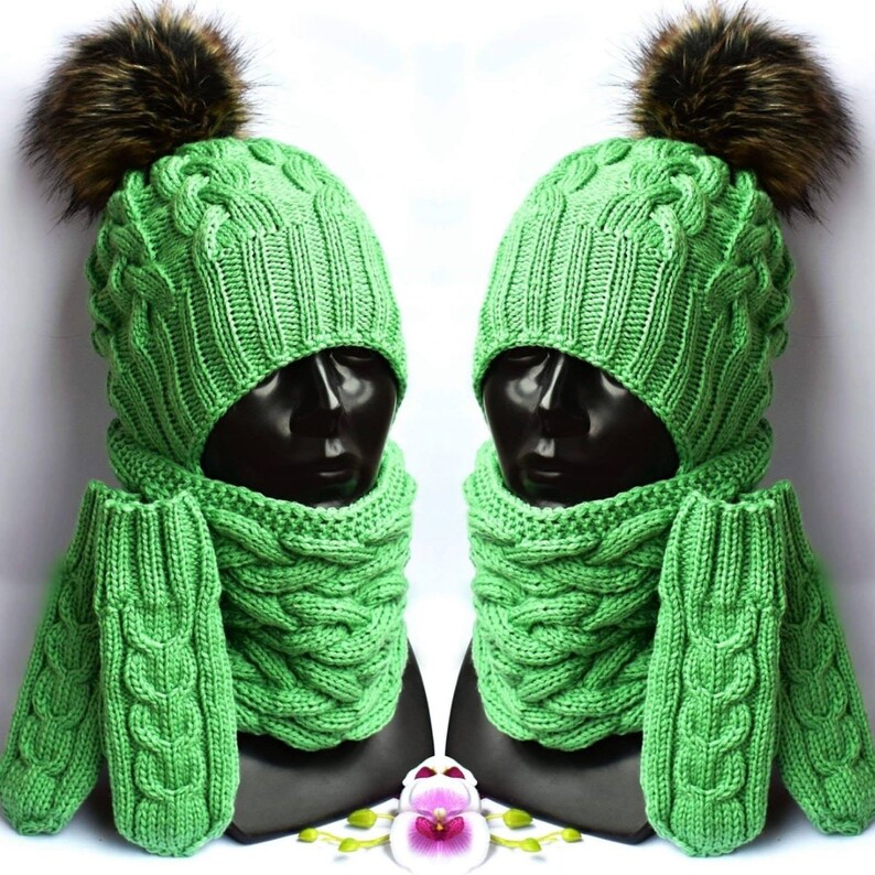 boys green winter hat