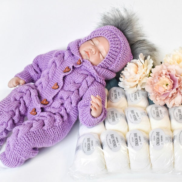 SET / 2 Knitting Patterns / Romper / Onesie / Jumpsuit / Bodysuit / Hat / Beanie / Bonnet / PDF file