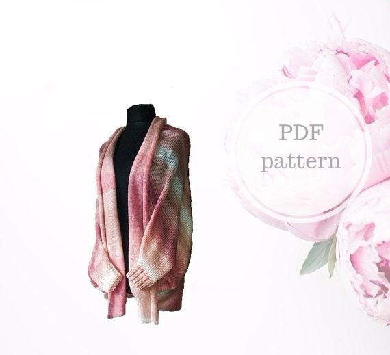 Pink Spring Cardigan Pdf Pattern Knitted With Knitting Machine Mid Gauge