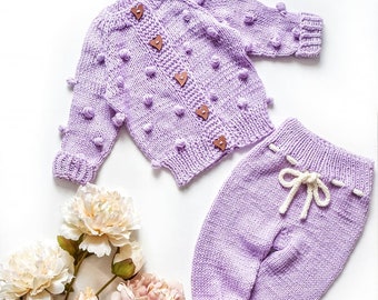 SET / 2 Knitting Patterns / Sweater / Cardigan / Pullover / Pants / PDF file