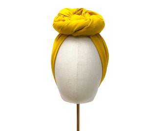 Headband "Gretel" jersey, red / blue/ green/ black/ yellow/ ochre/ floral, pre-tied half turban, knot headband