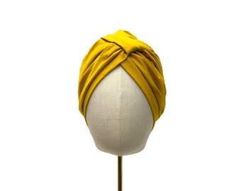 Turban "Cassie" jersey, black / leopard /red / green/ purple/ orange/ yellow/ blue, pre-tied headwrap, full cover turban