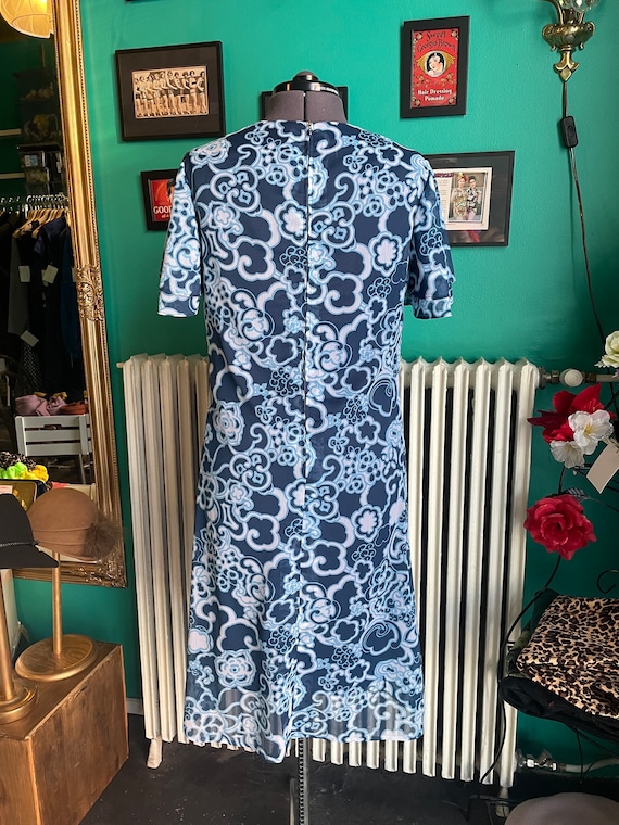 Pirkkos puku blue chiffon dress, large / US 10, v… - image 2