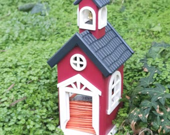 Hand Painted Schoolhouse Tea Bag Organizer, Kitchen Decor, Unique School Teacher Gift