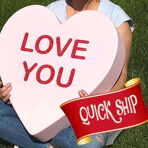 Giant Conversation Heart Decor: Big LOVE YOU Valentine&#39;s Day Gift. For Candy Land Candycore Parties, Nursery Decorations, Photography Prop