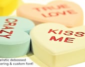 LARGE Conversation Hearts with CARVED Words (listing for individual hearts, sold each)