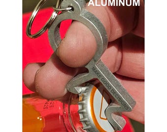 Small Gift for Grads -  Minimalist "Make Good Decisions" Stick Figure Keychain Reminds Graduates to Be Their Best! Aluminum or Stainless