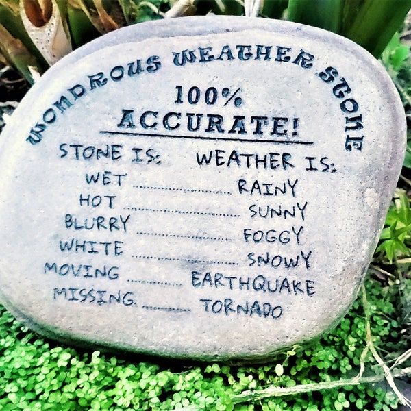 Novelty Weather Forecasting Stone, Gorpcore for Your Garden, Weather Forecaster. Can Be Personalized. Fun Gift for Outdoors, Housewarming.