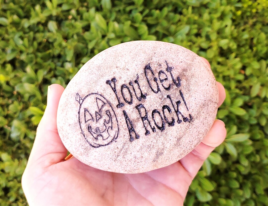 Halloween Rock Engraved Stones Set of SIX Etched Stones for Trick-or ...