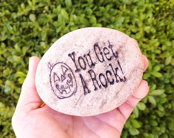 Charlie Brown Halloween Rock Engraved Stones Set of SIX Etched Stones for Trick-Or-Treaters! Halloween TRICK for Trick-or-Treaters.