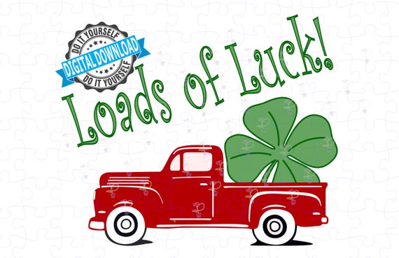 Free Truck With Shamrocks Svg SVG PNG EPS DXF File