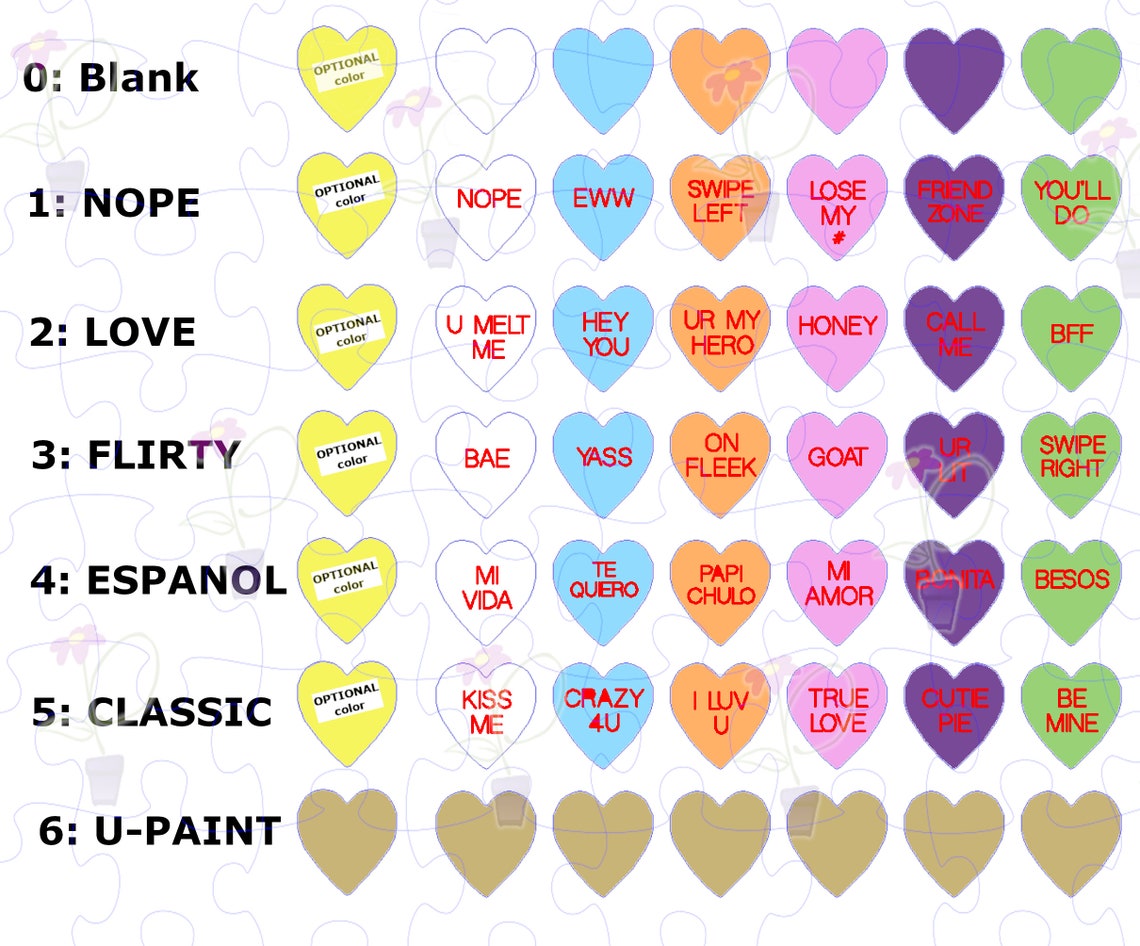 Conversation Heart Sets With CARVED Words Just Like Candy Etsy