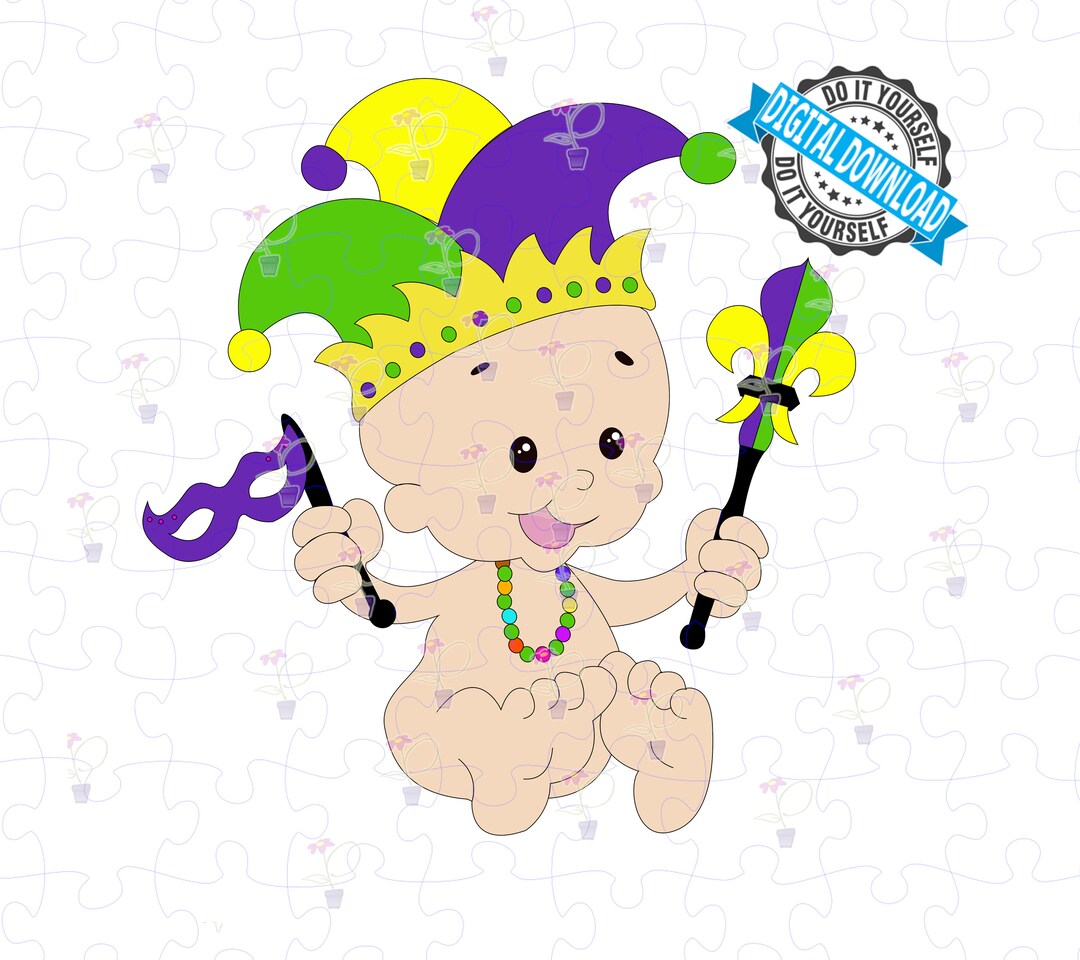 mardi gras baby in the cake