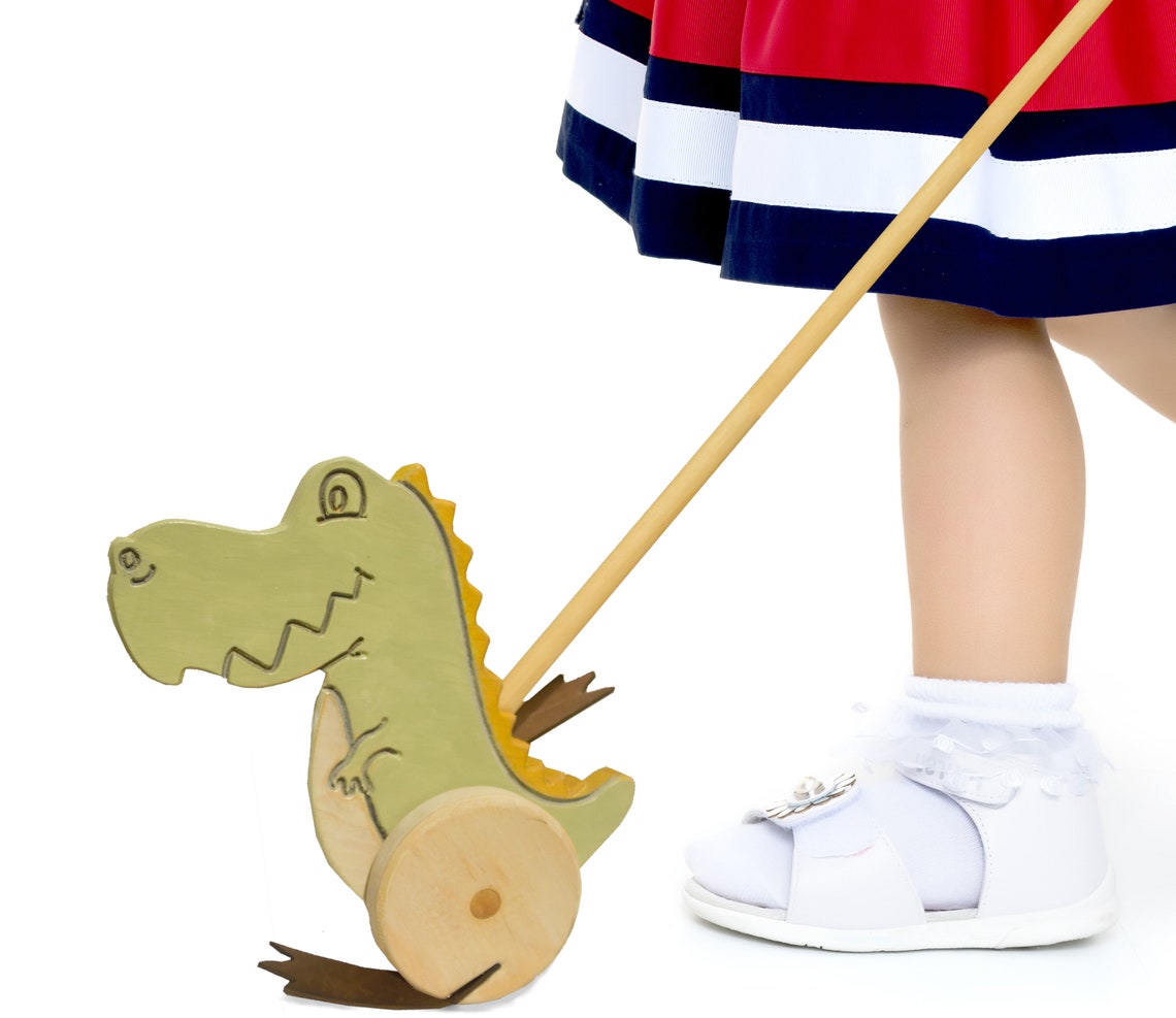 Wooden Push Toy With Flappy Feet Waldorf Toys Wood Duck Etsy