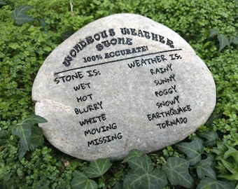 Personalized Weather Forecasting Stone: Punny Garden Gift
