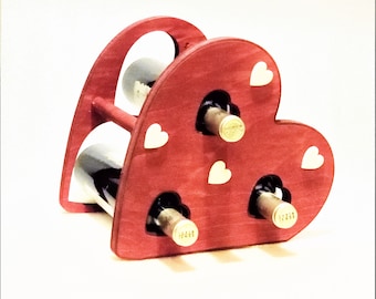 Countertop Wine Rack | Heart Shaped Wine Rack | Makes THE BEST for Him or Gift for Her | Romantic Love Gift for Wine