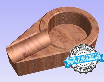 Digital Plans! Personal Cigar Ashtray you can make from wood, metal, and more! SVG, PDF, and DXF files for import into your design software