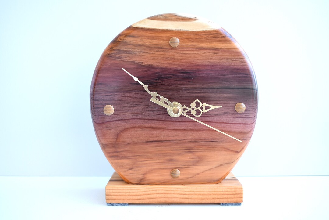 Stunning Clock Set in a Beautiful Piece of Yew Wood ,this Clock Would