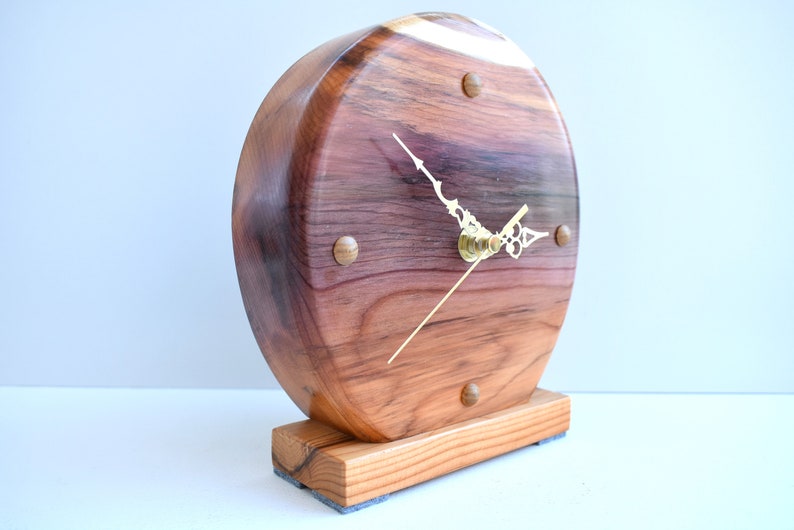 Stunning Clock Set in a Beautiful Piece of Yew Wood ,this Clock Would