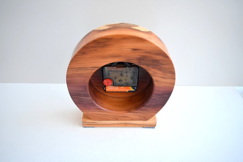 Stunning Clock Set in a Beautiful Piece of Yew Wood ,this Clock Would