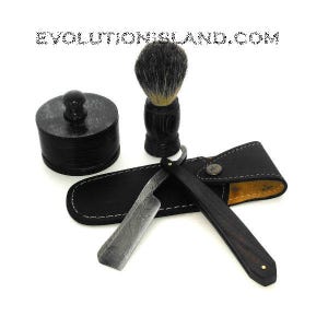 Damascus Steel Straight Razor with Rosewood handle Shaving Set