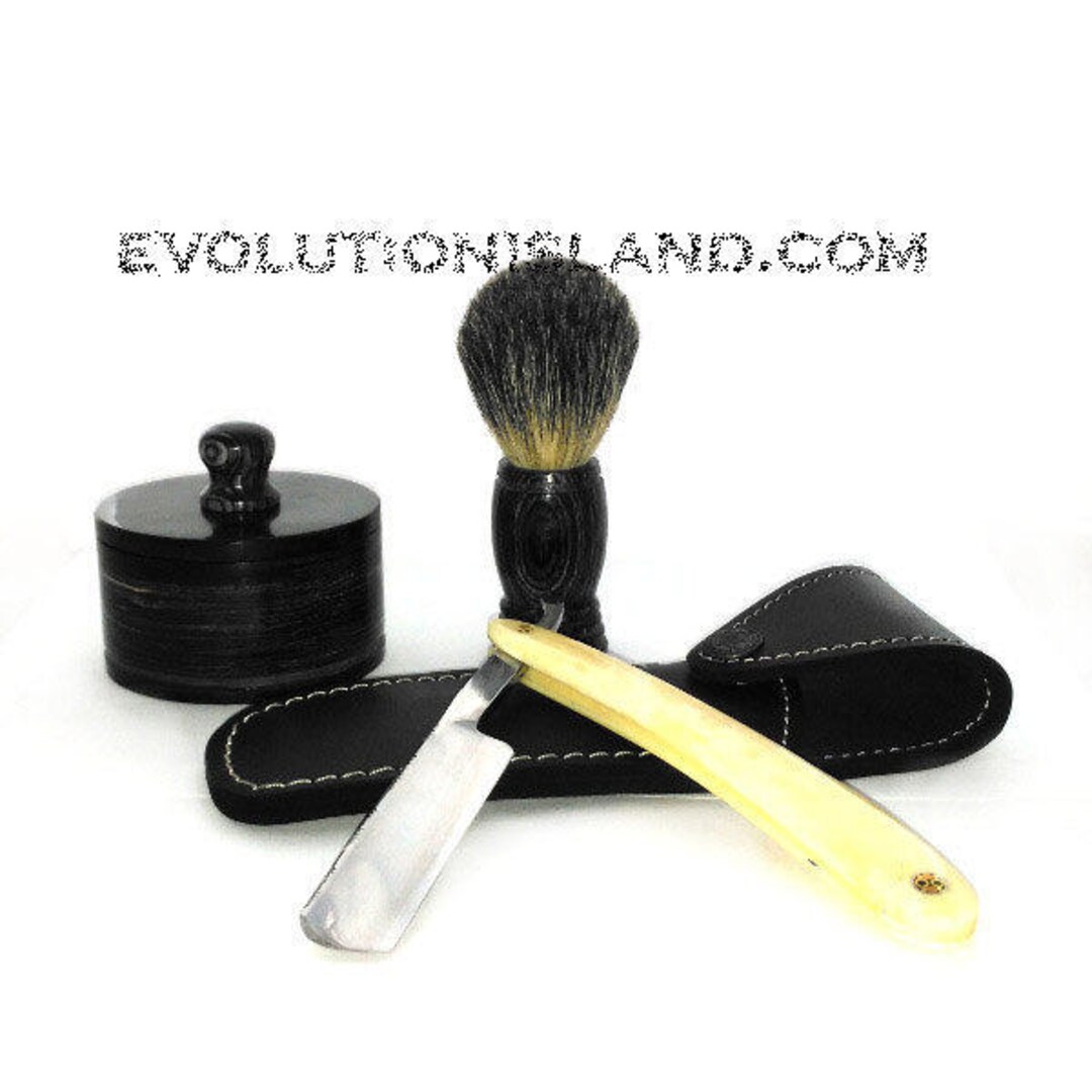 Carbon Steel Straight Razor With Camel Bone White Handle Shaving Set - Etsy