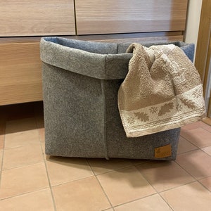 Felt laundry hamper, minimalist laundry basket, clothes hamper, laundry storage, laundry organiser, felted laundry hamper, modern hamper