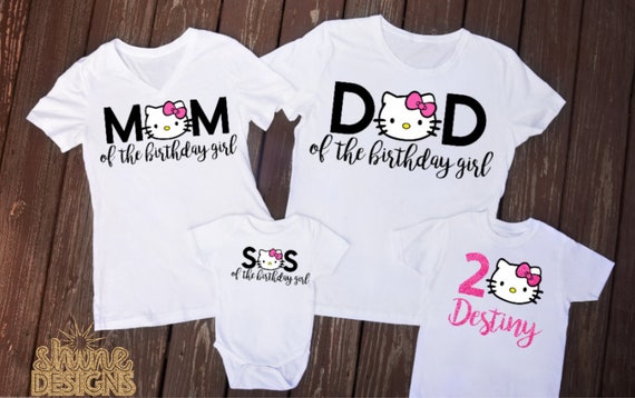 Matching Hello Kitty inspired Birthday Shirts Matching Family | Etsy