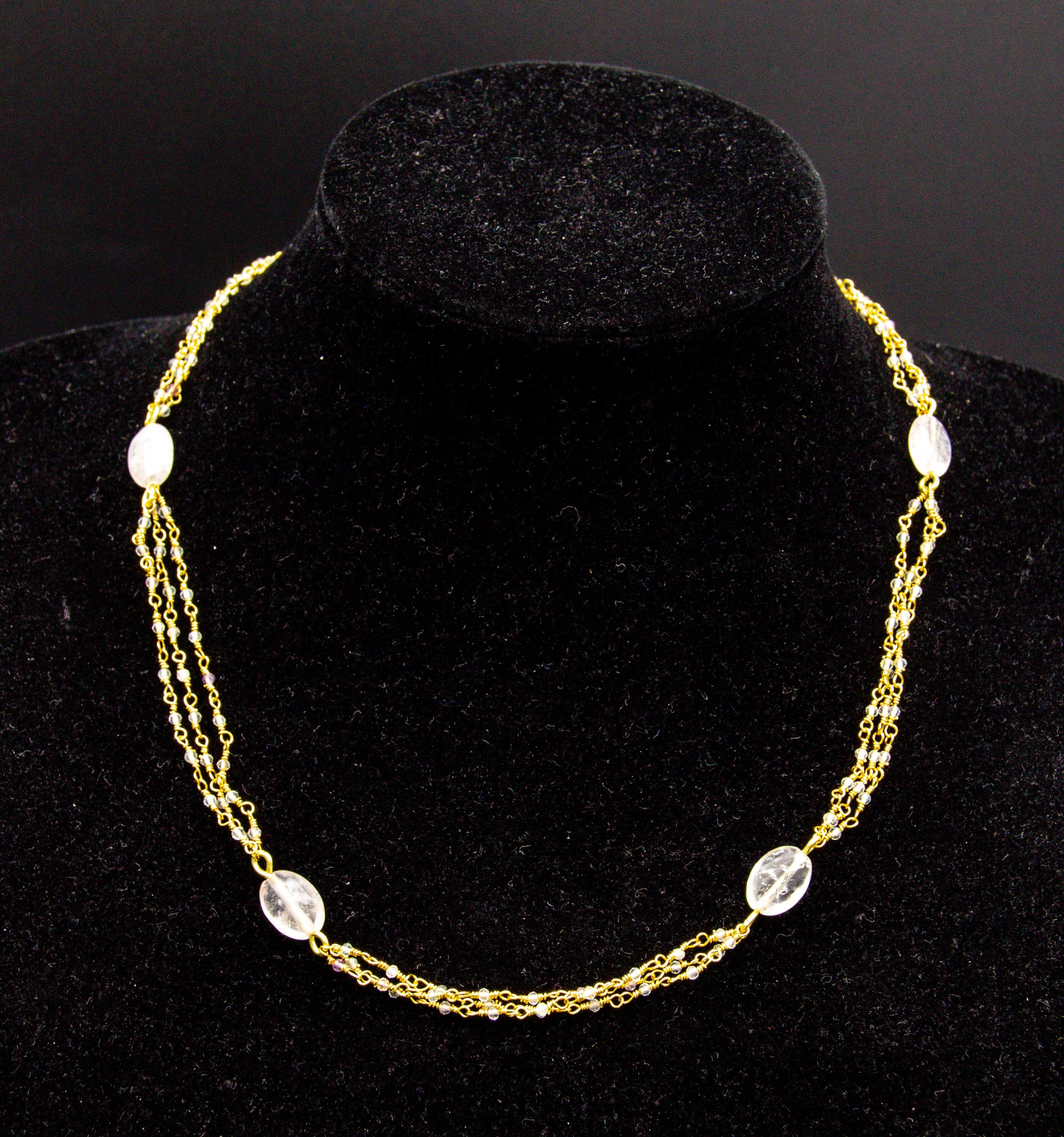 Roman chain replica, gold with gemstones