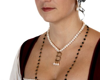GRACEART Collana Girocollo Anne Boleyn Con Perle Finte - Stile Vintage Tudor Elisabettiano, Accessorio Costume Medievale