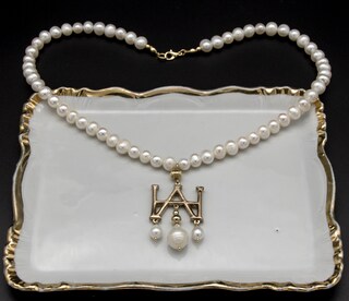 GRACEART Collana Girocollo Anne Boleyn Con Perle Finte - Stile Vintage Tudor Elisabettiano, Accessorio Costume Medievale