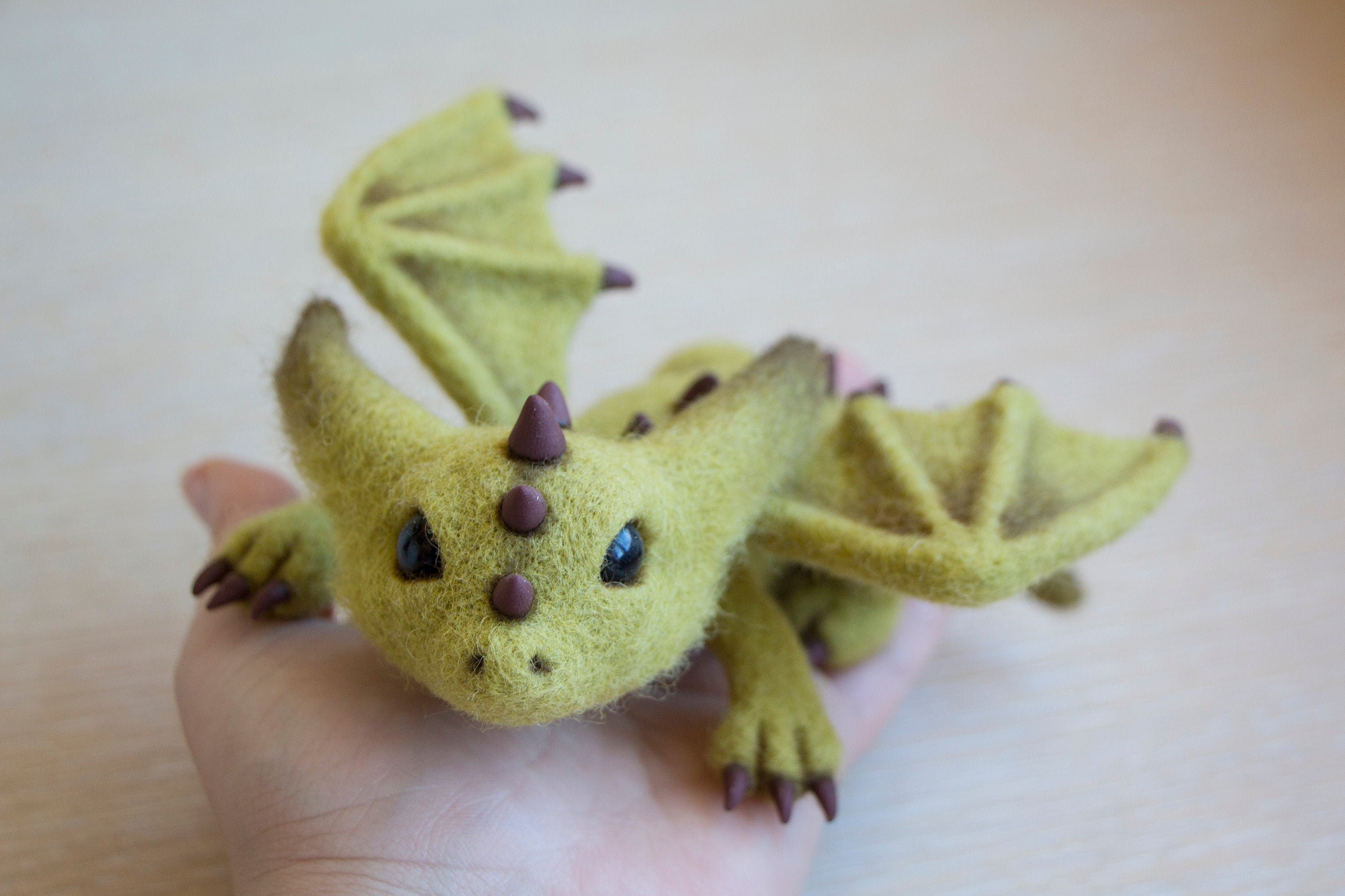 Needle felted fantasy Dragon Wool sculpture Collectible Etsy