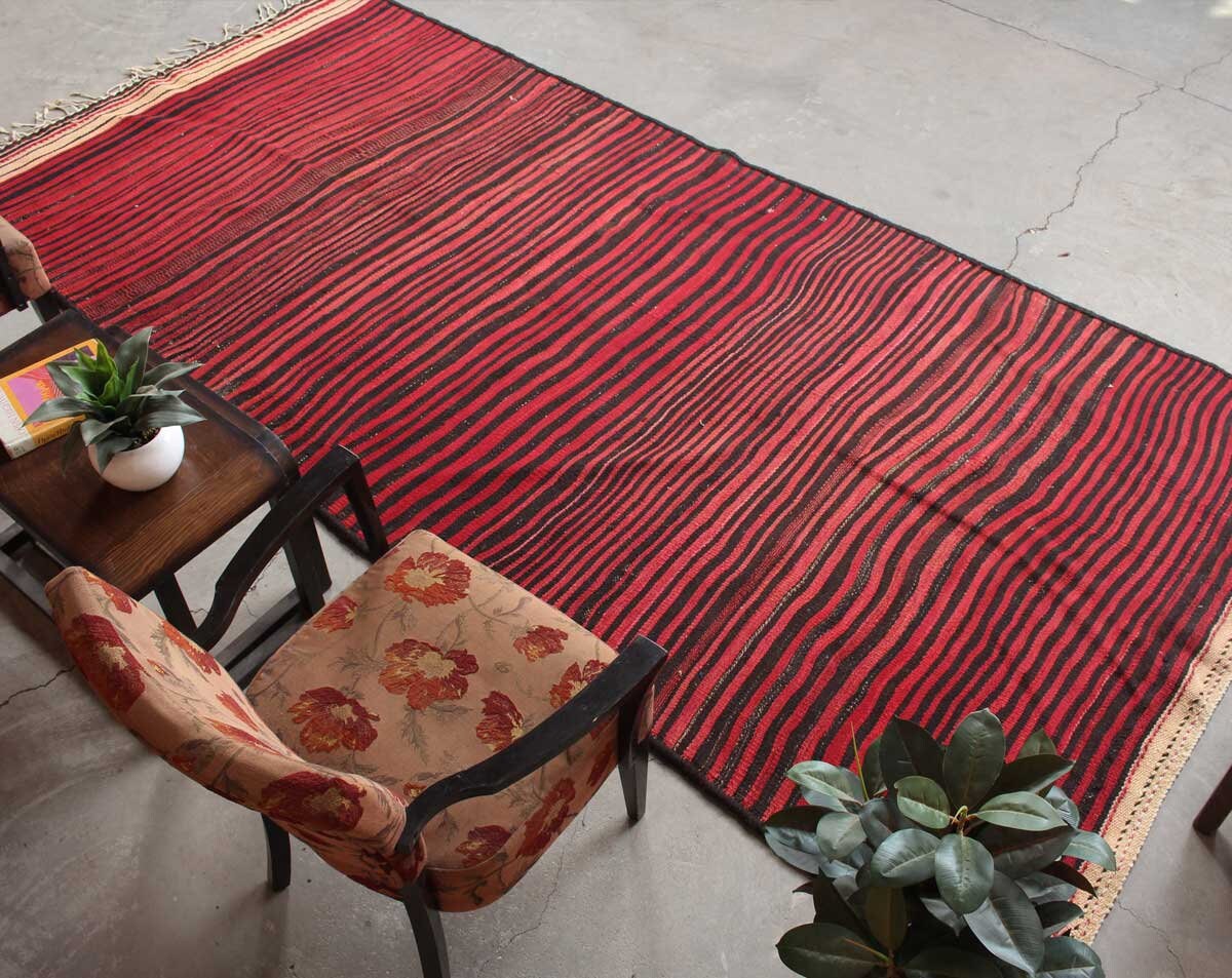 Boho Kilim Rug 5x11 Vintage Red Kitchen Rug 5'2 x Etsy