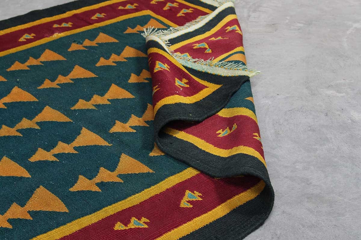 Persian RugTribal Rug Vintage Green and Red Rug Traditional Etsy