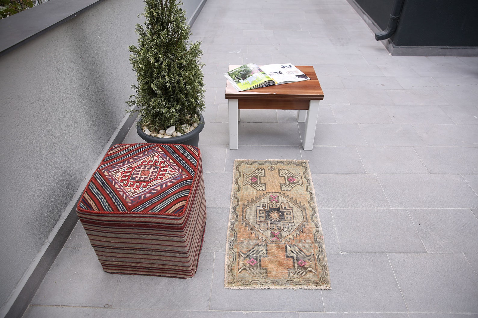 Oushak kleine Badezimmer Tür Matte Vintage Haken türkische | Etsy