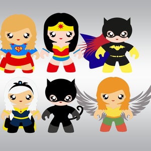 Superhelden set SVG Clipart schneiden Dateien Silhouette Cameo Svg für Cricut und Vinyl-Datei schneiden, die digitale Datei DXF Png Pdf Eps Vektor ClipArt Schnitte