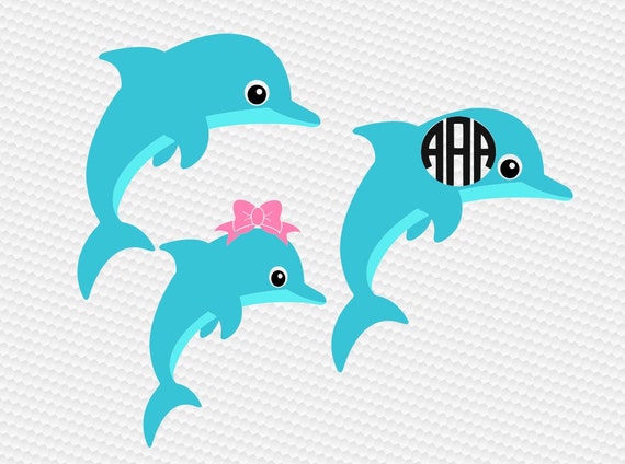 Download Dolphin monogram SVG Clipart Cut Files Silhouette Cameo ...
