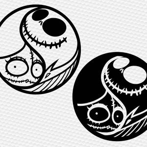 jack and sally SVG Clipart Cut Files Silhouette Cameo Svg for Cricut and Vinyl File cutting Digital cuts file DXF Png Pdf Eps vector clip